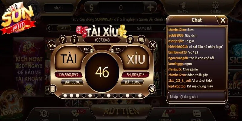 Bùng nổ cảm xúc với siêu phẩm Tài Xỉu tại kho game Sunwin